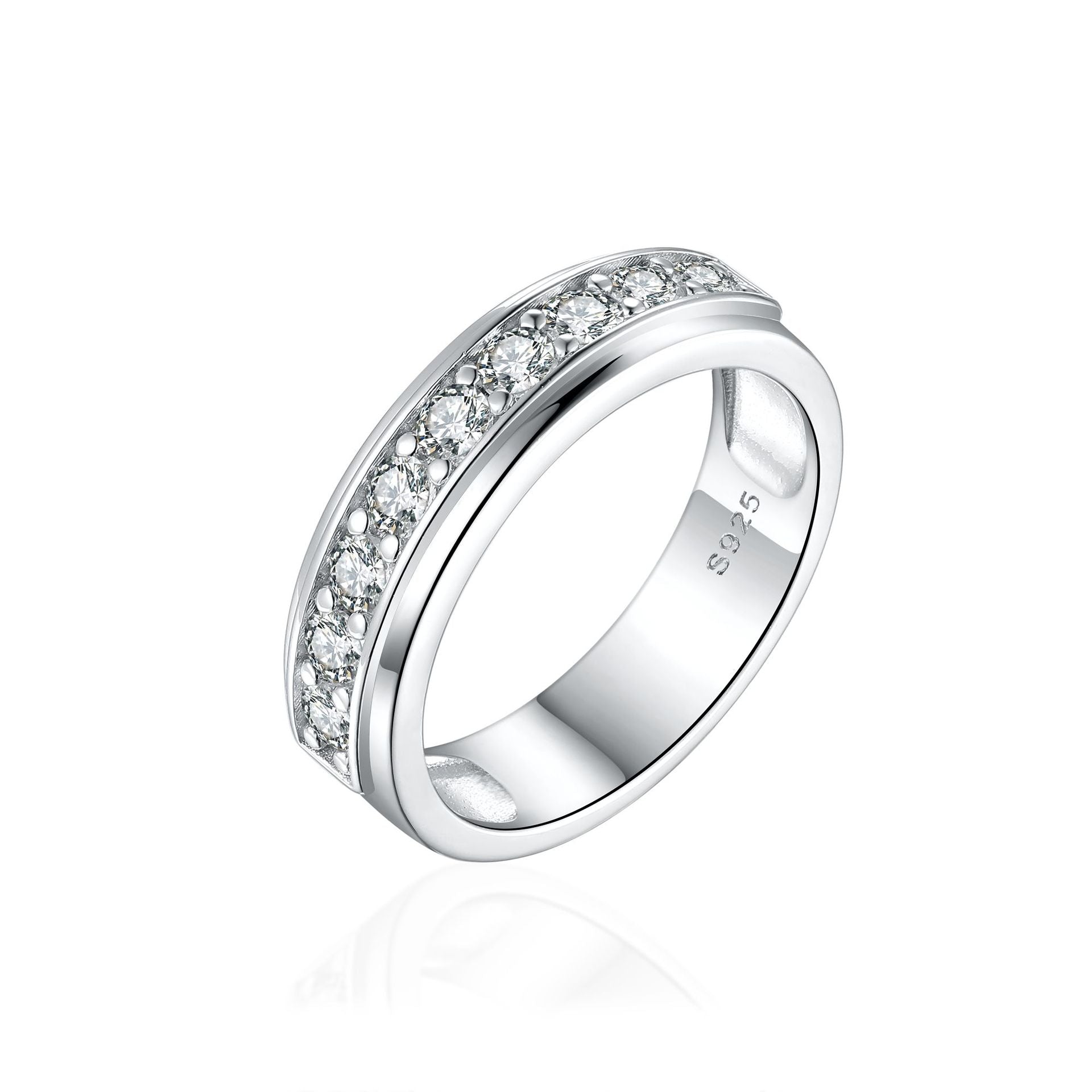 Anillo Ancho Unisex en Plata 925 con Circonitas – Look Llamativo