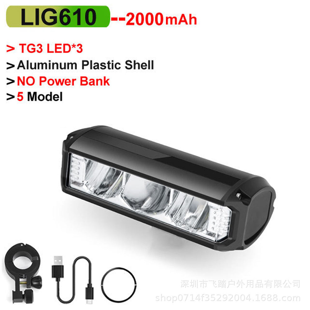 Luz de Bicicleta Nocturna con Faro Frontal y Batería de 8000-10000mAh