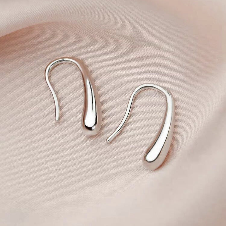 Aretes Gota de Plata S999: Diseño enhebrador - Cierre Gancho