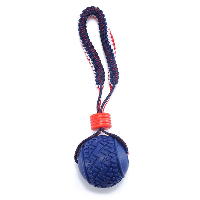 Pelota Tipo Neumático con Cuerda: Juguete Resistente para Perros, Entrenamiento y Limpieza Denta