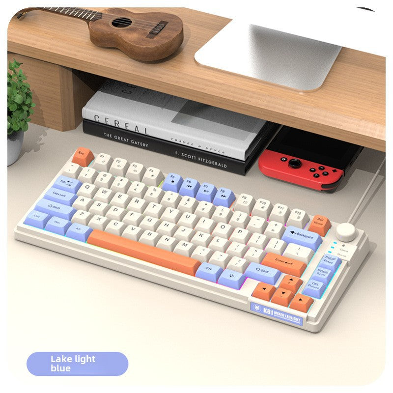 Teclado Gaming K81 con Iluminación: MDA Caps en Tres Colores, Compatible con PC y Laptop