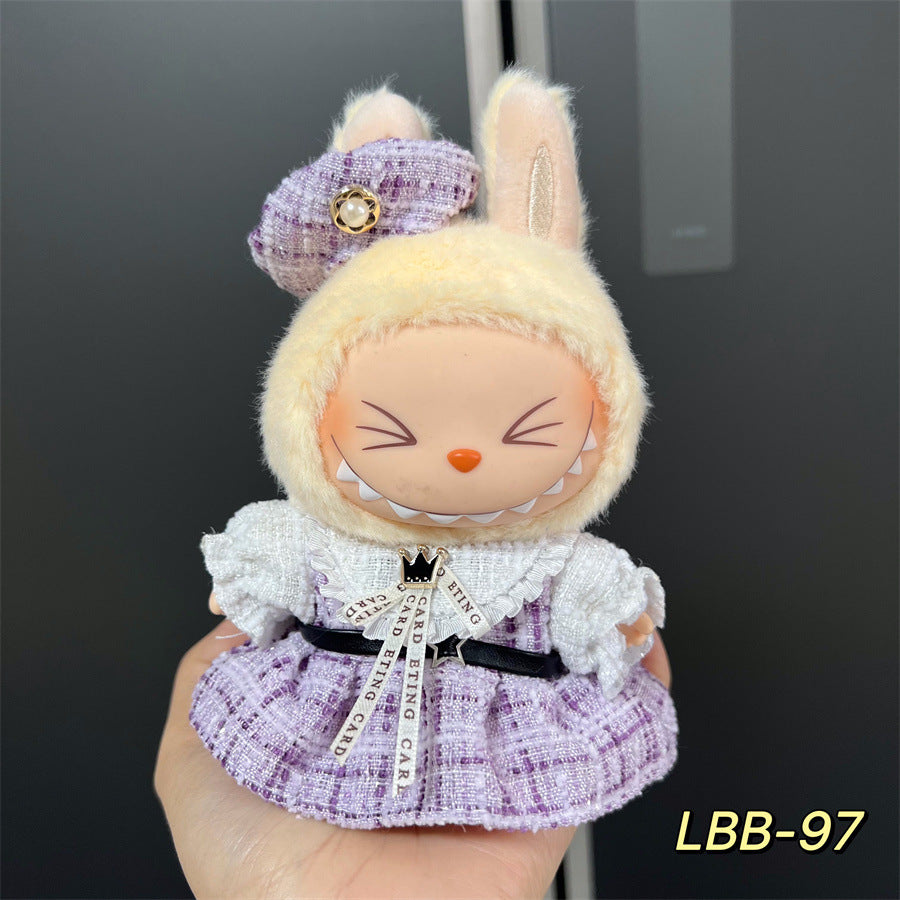 Ropa estilo Preppy Francés para Labubu de 17cm – Outfit de Muñeca de Pie o Sentada