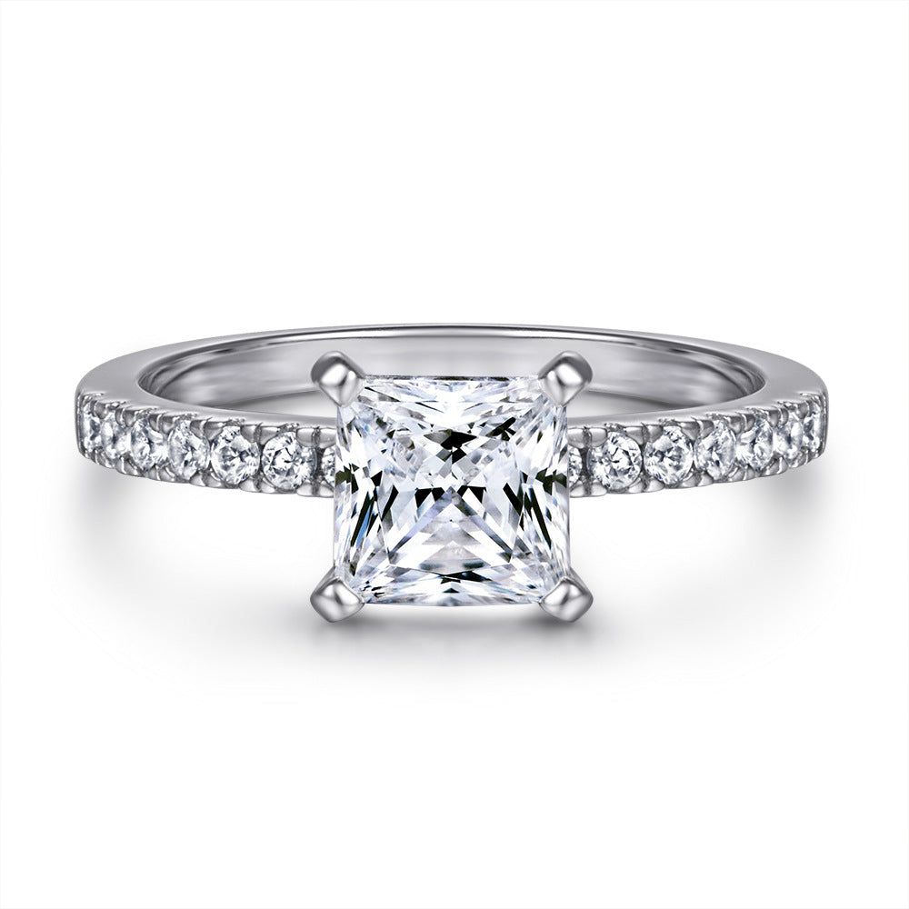 Conjunto de Anillos de Compromiso y Boda para Mujer en Plata 925