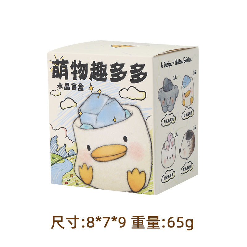 Cartoon Cat Crystal Blind Box: Cute Desk Decor for Good Luck and Gifts
