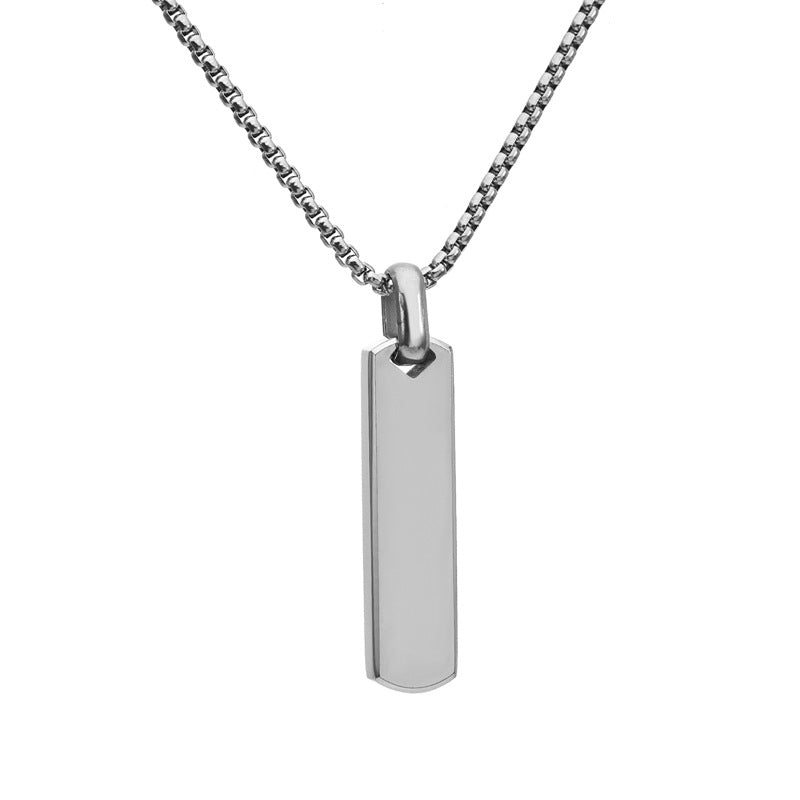 Collar de Rectángulo 3D de Acero Inoxidable: para grabado con laser