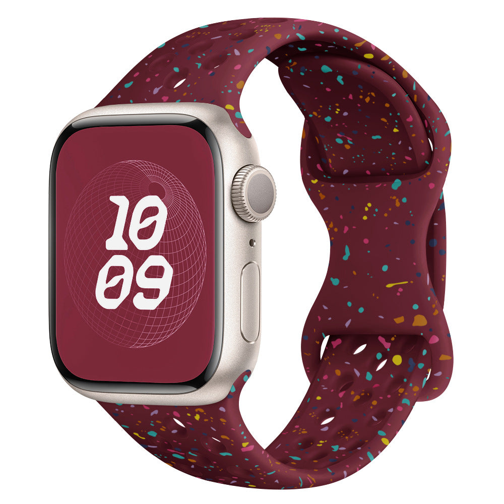 Correa de Silicona con Efecto Purpurina para Apple Watch Series 1–11 y SE 3