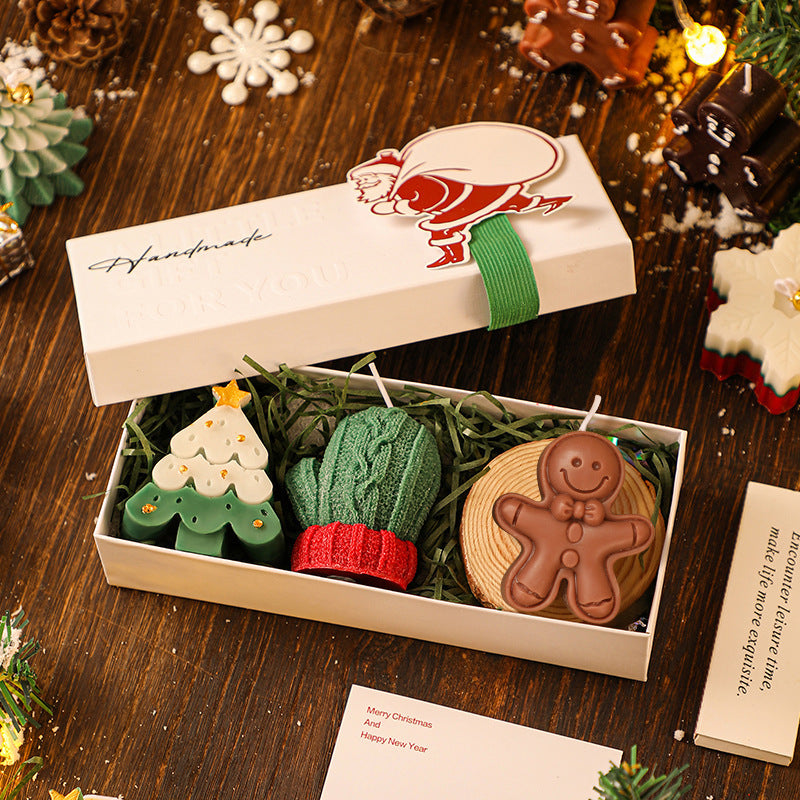 Velas Navideñas Aromáticas | Set Decorativo de 3 Piezas con Diseños Festivos para Regalo