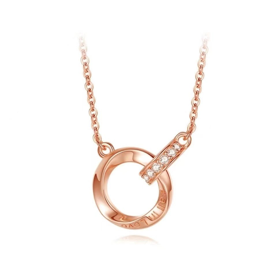 Collar de pareja de anillos entrelazados: diseño minimalista y elegante para hombres y mujeres