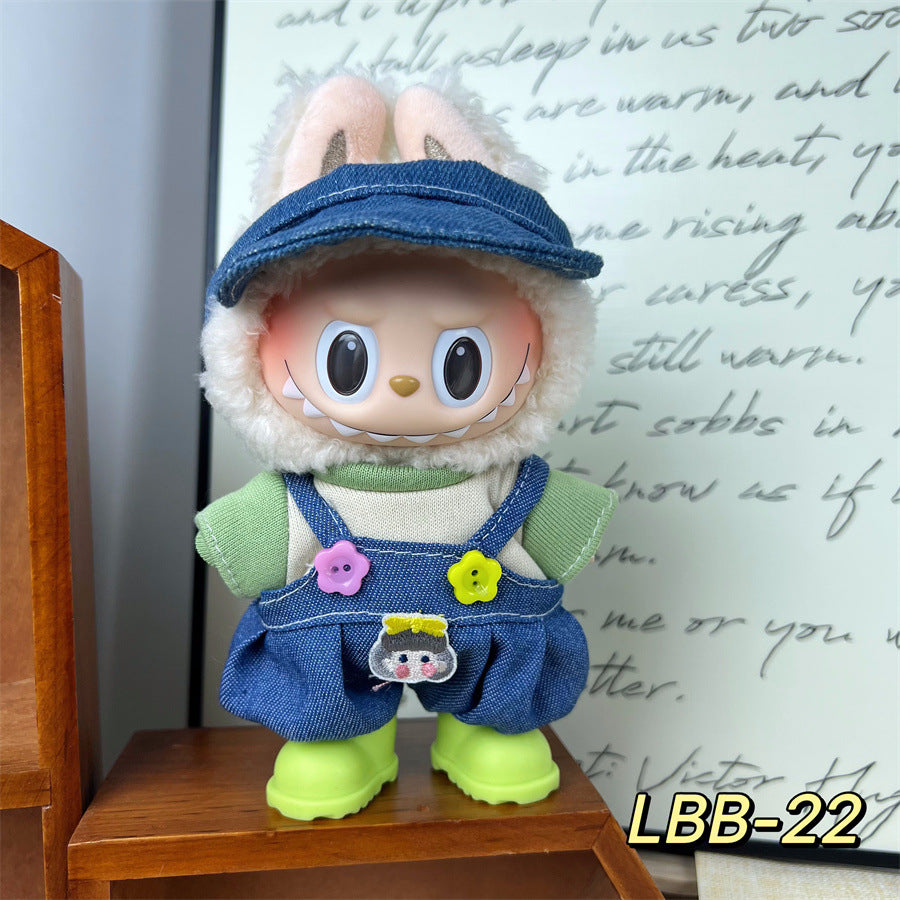 Tiny Textile: Compatible with Labubu, Clothing Set, Accessories for 17cm Dolls, Accessories for Labubu (No Doll)