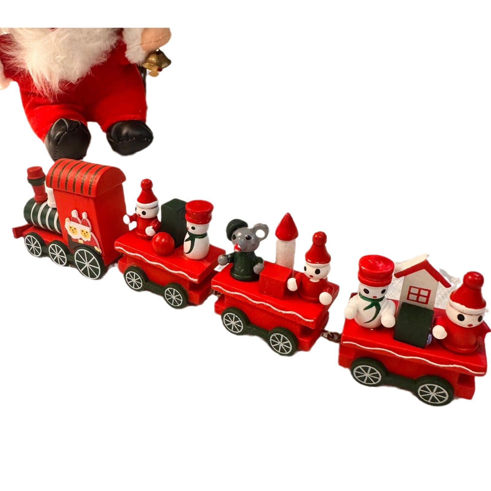 Adorno navideño de tren para mesa o árbol