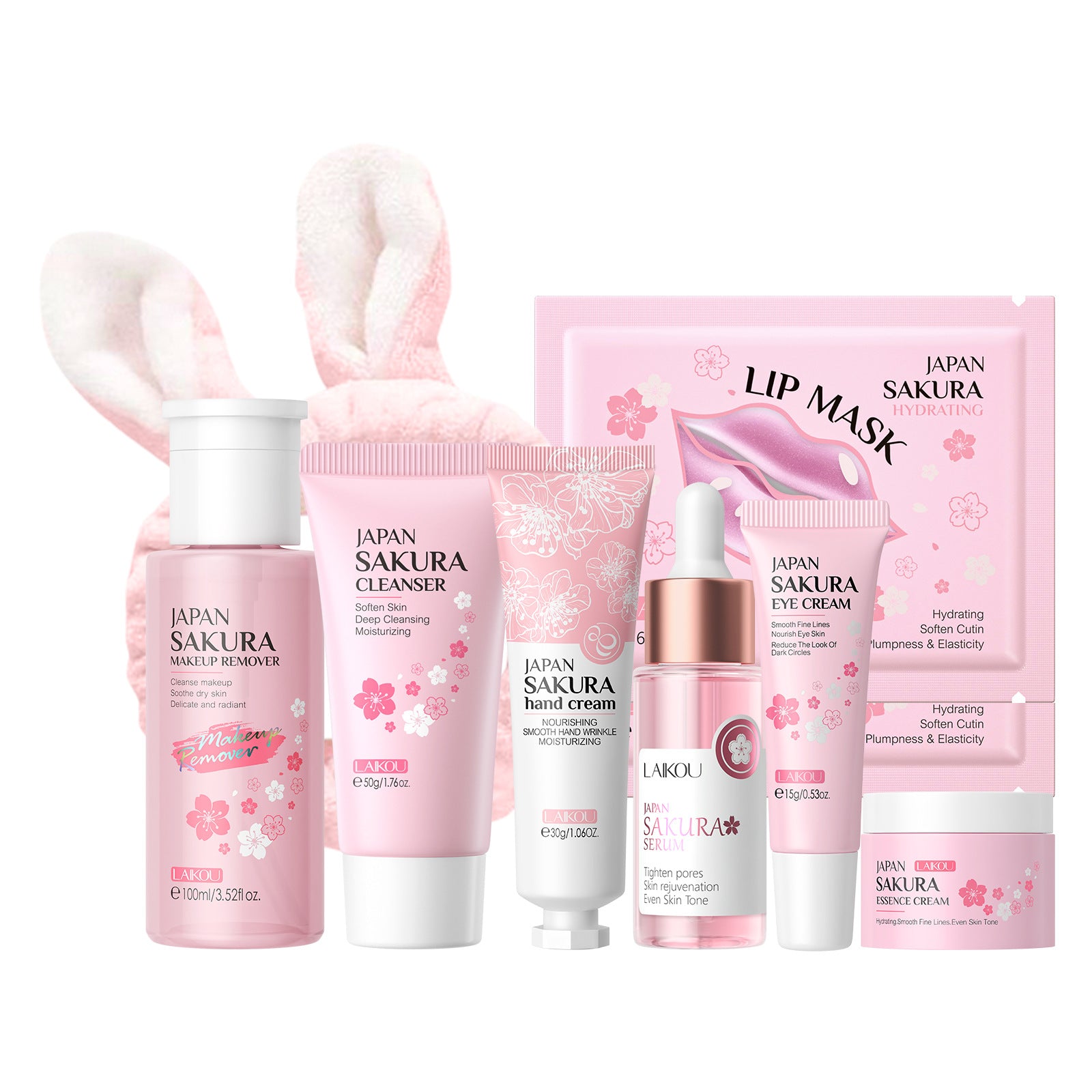 Conjunto de Cuidado Facial LAIKOU Sakura: Hidratación Profunda y Efecto Revitalizante