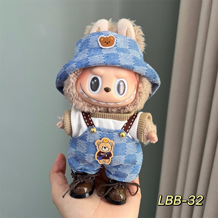 Ropa Nerd-Chic para Muñeca Labubu 17 cm – Accesorios de Moda (Muñeca No Incluida)