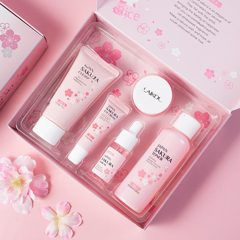 Conjunto de regalo de 5 piezas de LaiKou: Hidratación y reparación con esencia y crema
