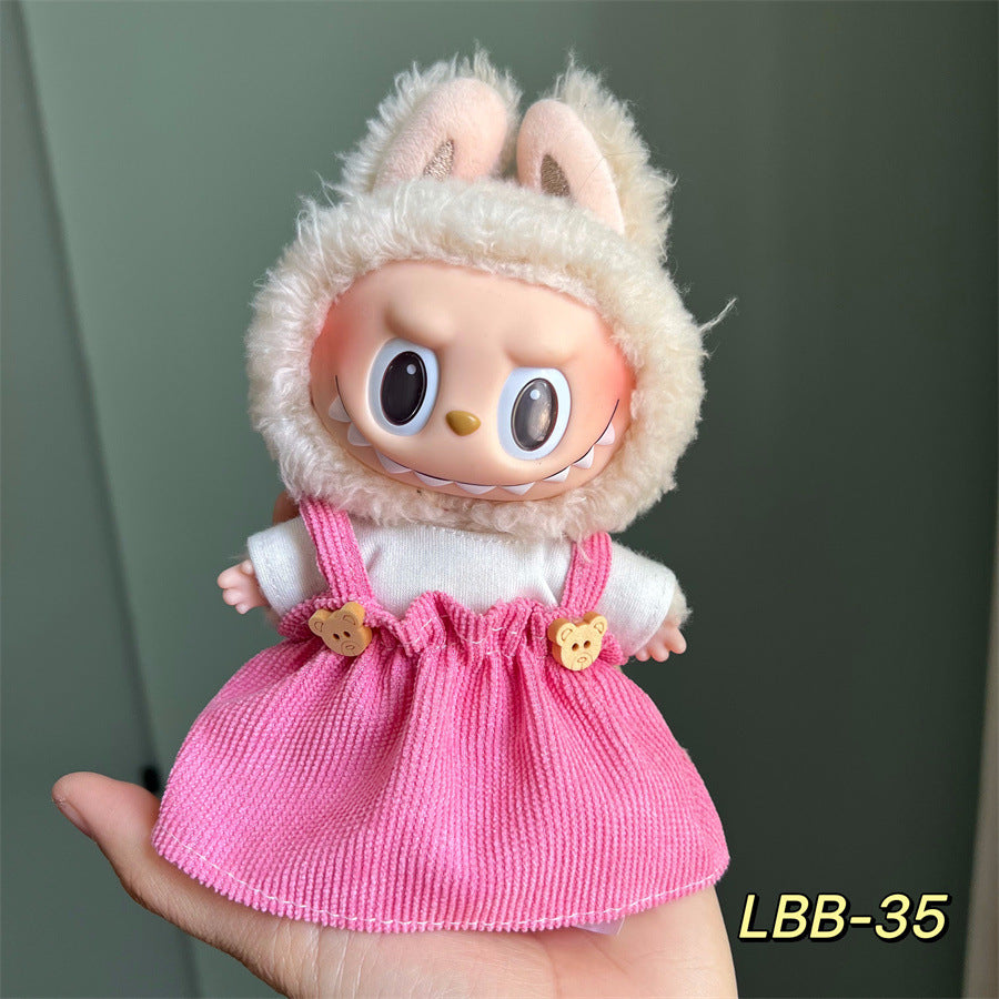 Set de Overol con aplicaciones para muñeca en variados diseños para labubu de 17cm, (Muñeca no incluida)