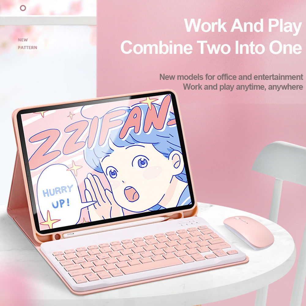 Funda de teclado para iPad Pro 11 (2020) y iPad 10.2: incluye cobertura de piel, soporte para mouse Bluetooth y compatibilidad con mini 9.7
