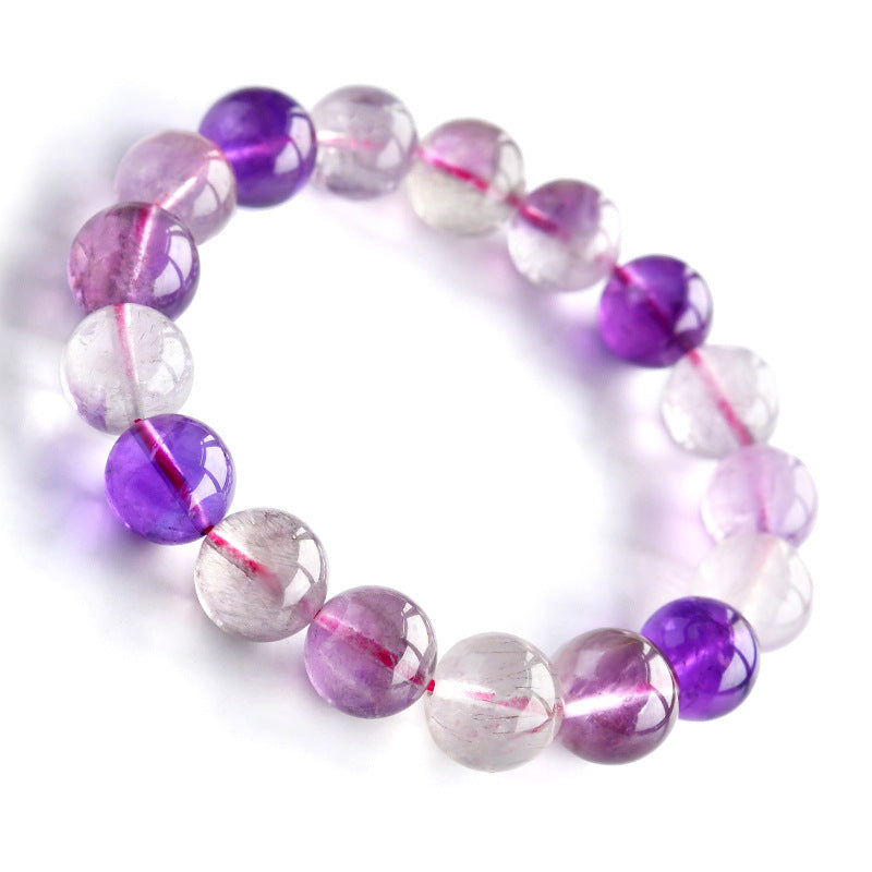 Pulsera de Cristal Natural Super Siete: Alta Calidad, Cuenta de Grosella Negra, Cristal de Donghai Keting