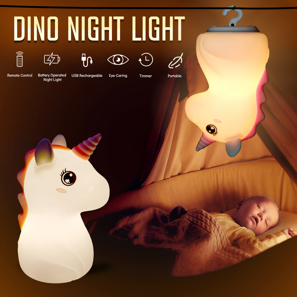 Lámpara de Silicona Unicornio con Sensor Táctil: 16 Colores LED Regalo Creativo