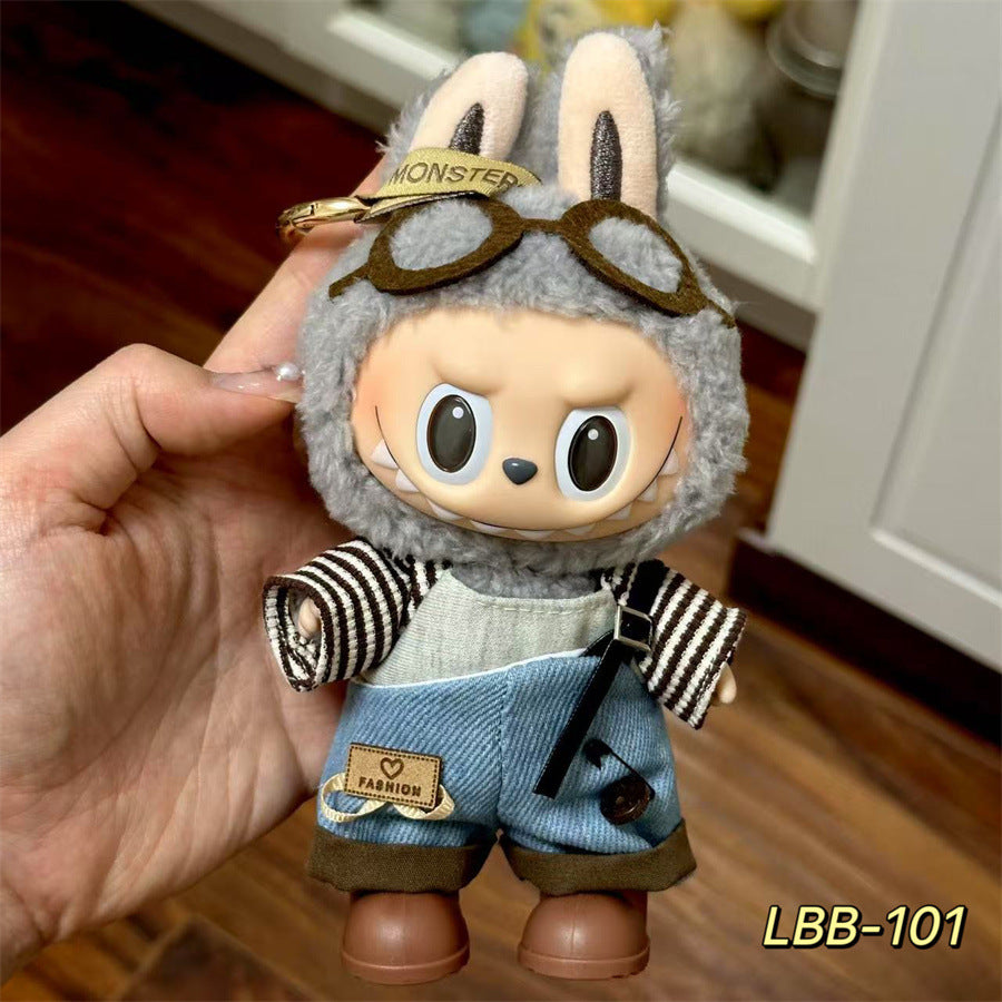 Ropa estilo Preppy Francés para Labubu de 17cm – Outfit de Muñeca de Pie o Sentada