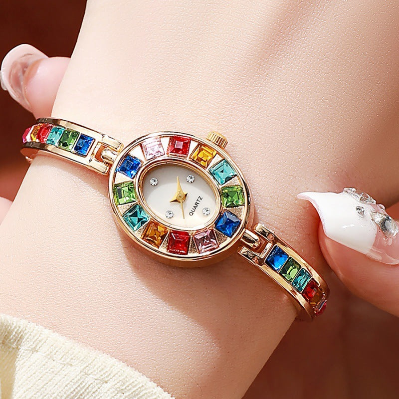 Reloj de Pulsera para Mujer con Cristales Coloridos