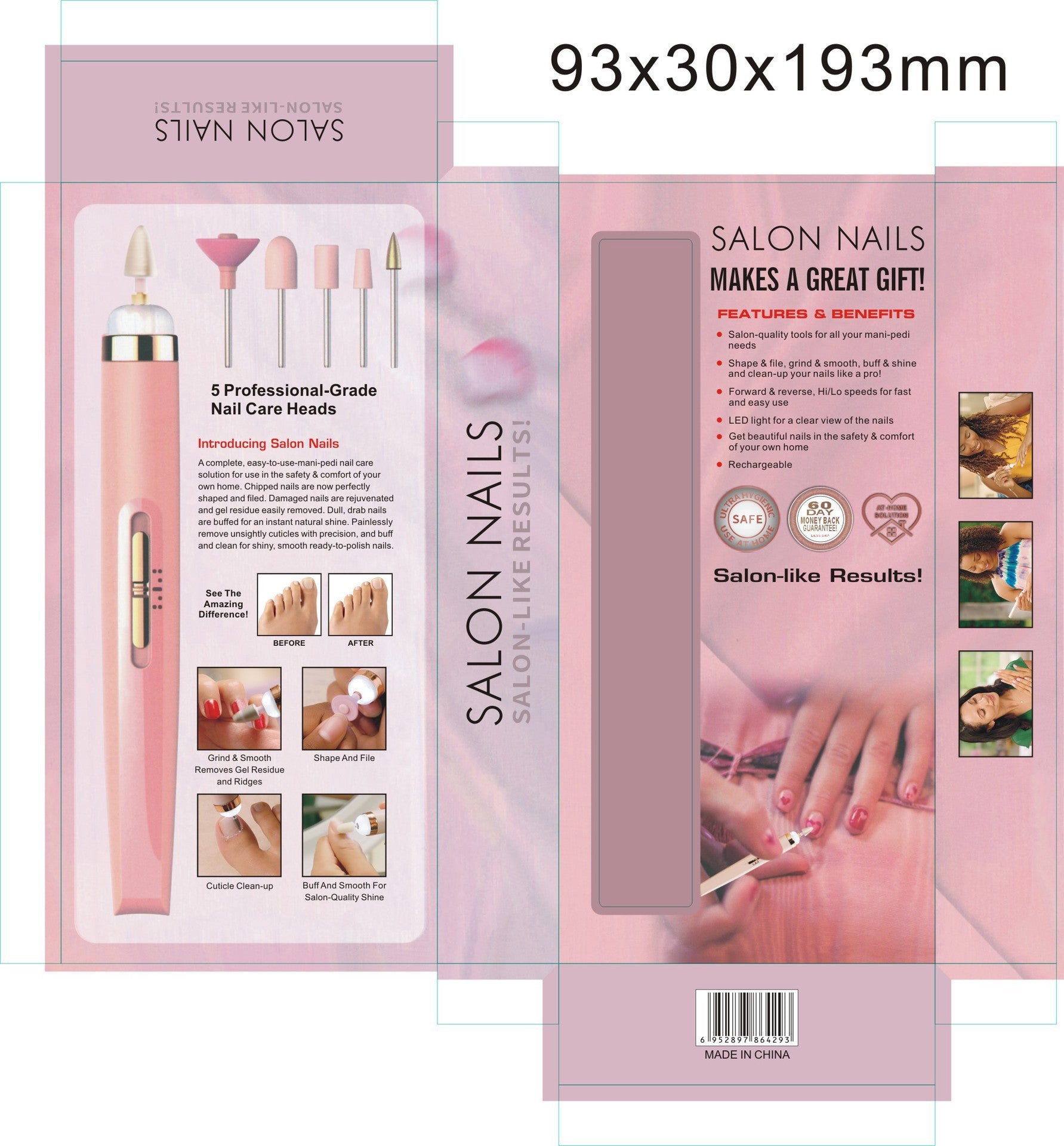 Máquina de Manicura Eléctrica Flawless 5 en 1: Portátil, con Luz LED y Función de Desmaquillado
