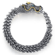 Pulsera de Mano de Plata Tailandesa Vintage: Diseño de Dragón, Estilo Étnico, Moda Individual, Joyería de Alta Calidad