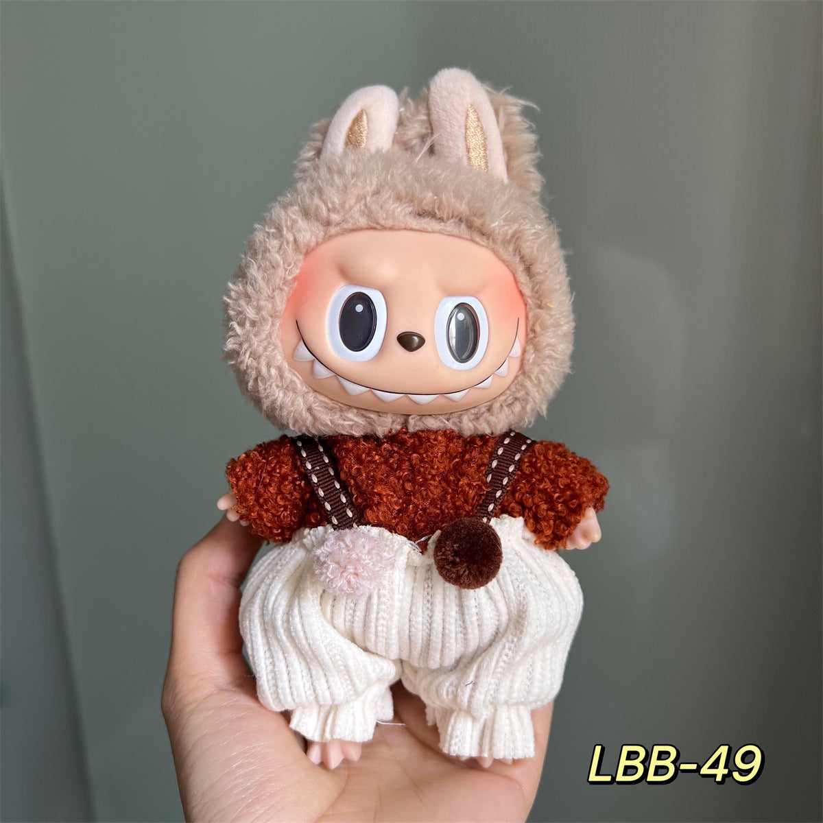 Set de Overol con aplicaciones para muñeca en variados diseños para labubu de 17cm, (Muñeca no incluida)