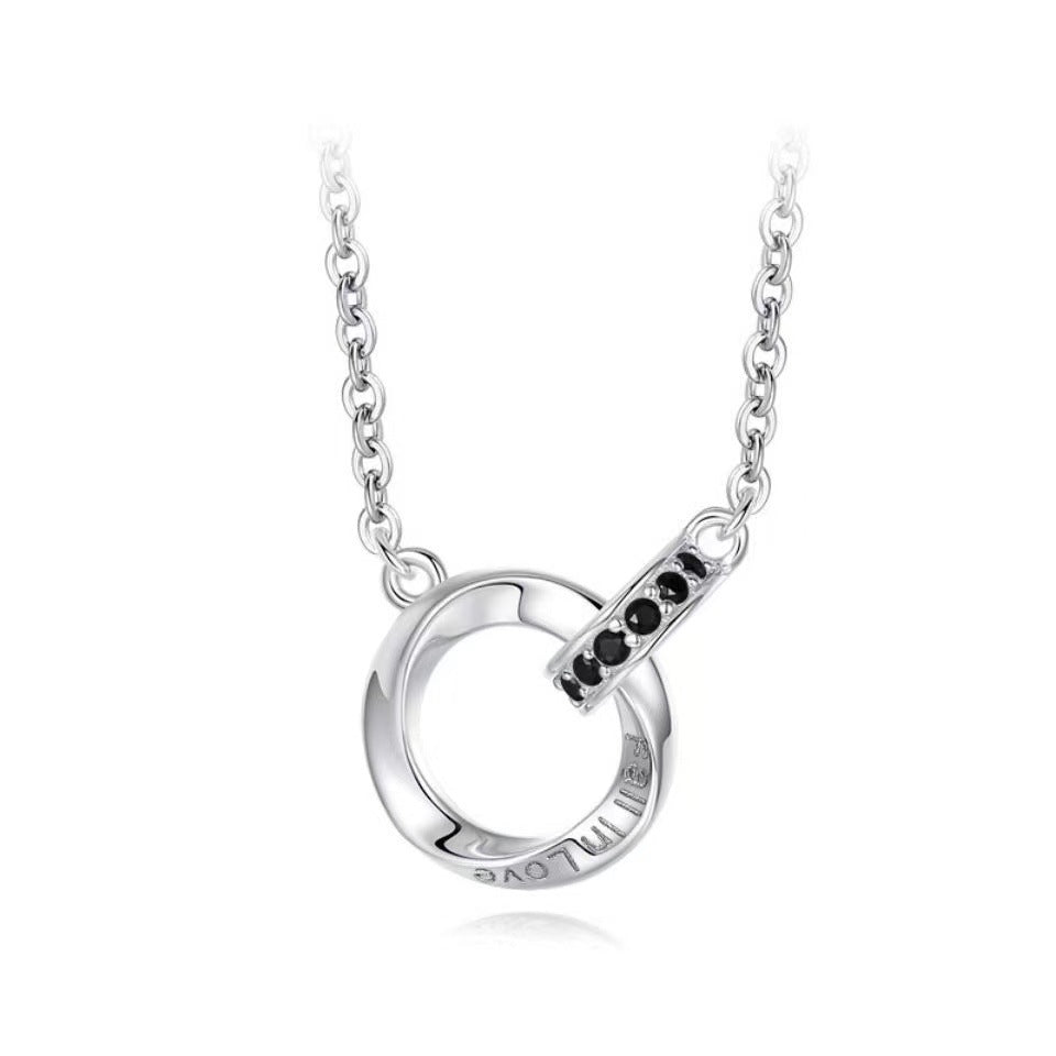 Collar de pareja de anillos entrelazados: diseño minimalista y elegante para hombres y mujeres
