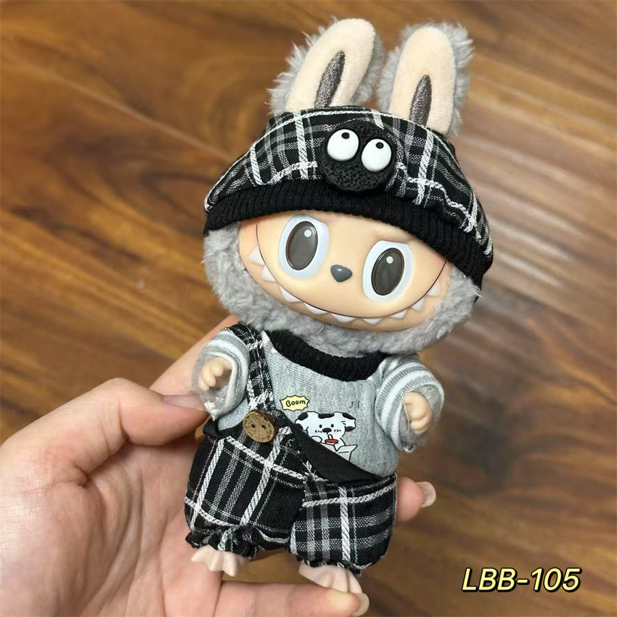 Ropa estilo Preppy Francés para Labubu de 17cm – Outfit de Muñeca de Pie o Sentada