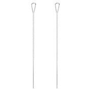 Aretes Enhebrador Largos de Plata Pura S999 con Gota de Agua y Cadena Colgante
