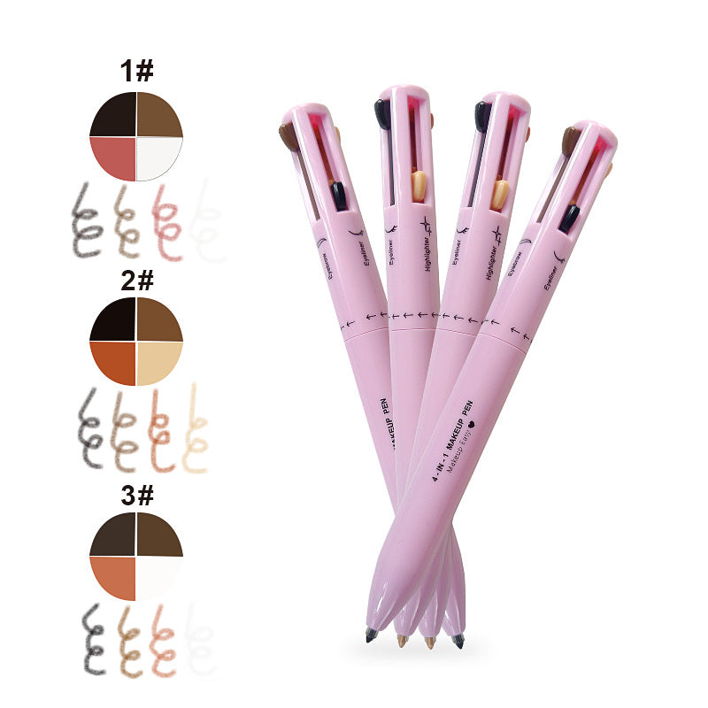 Lápiz de Maquillaje 4 en 1: Labios, Ojos, Cejas y Iluminador