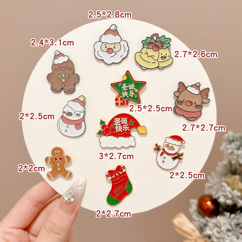 Broche Navideño de Metal: Diseños de Reno, Santa Claus y más  para Ropa y Decoración