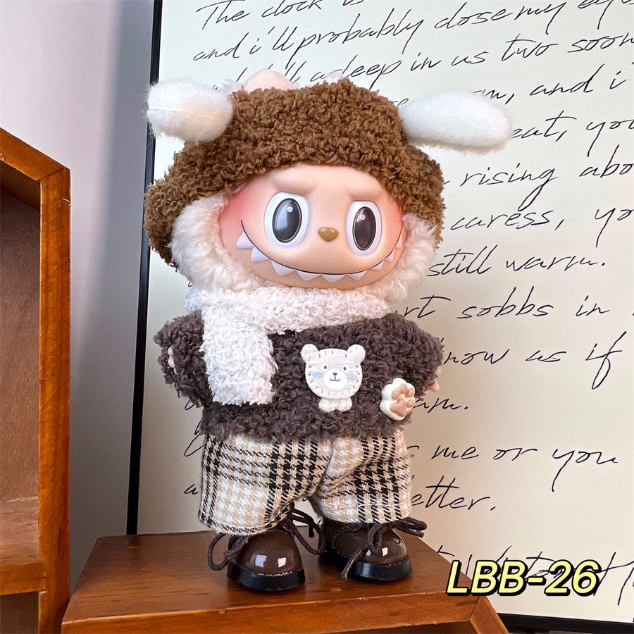 Tiny Textile: Compatible with Labubu, Clothing Set, Accessories for 17cm Dolls, Accessories for Labubu (No Doll)