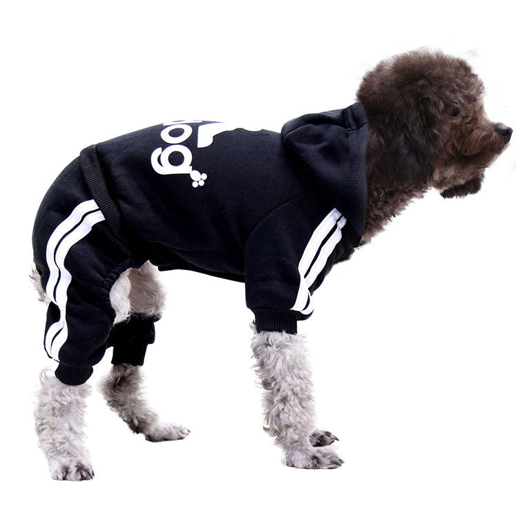 Sudadera para Perros con Capucha y Pantalón:  Ropa para Mascotas con Líneas Laterales