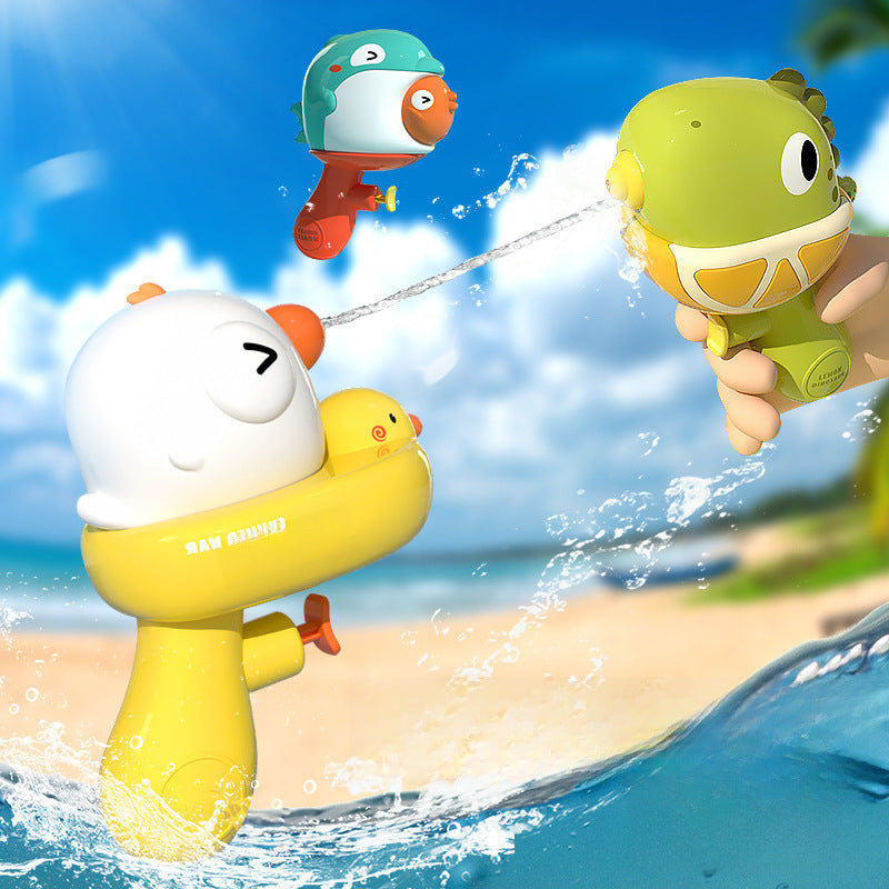 Pistola de agua para niños con diseño de patito amarillo y dinosaurio