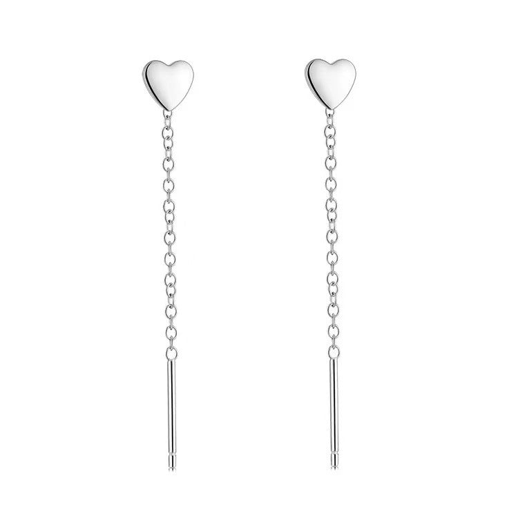 Pendientes Enhebrador en Plata 925 – Diseños de Trébol, Copo de Nieve, Corazón y Mariposa
