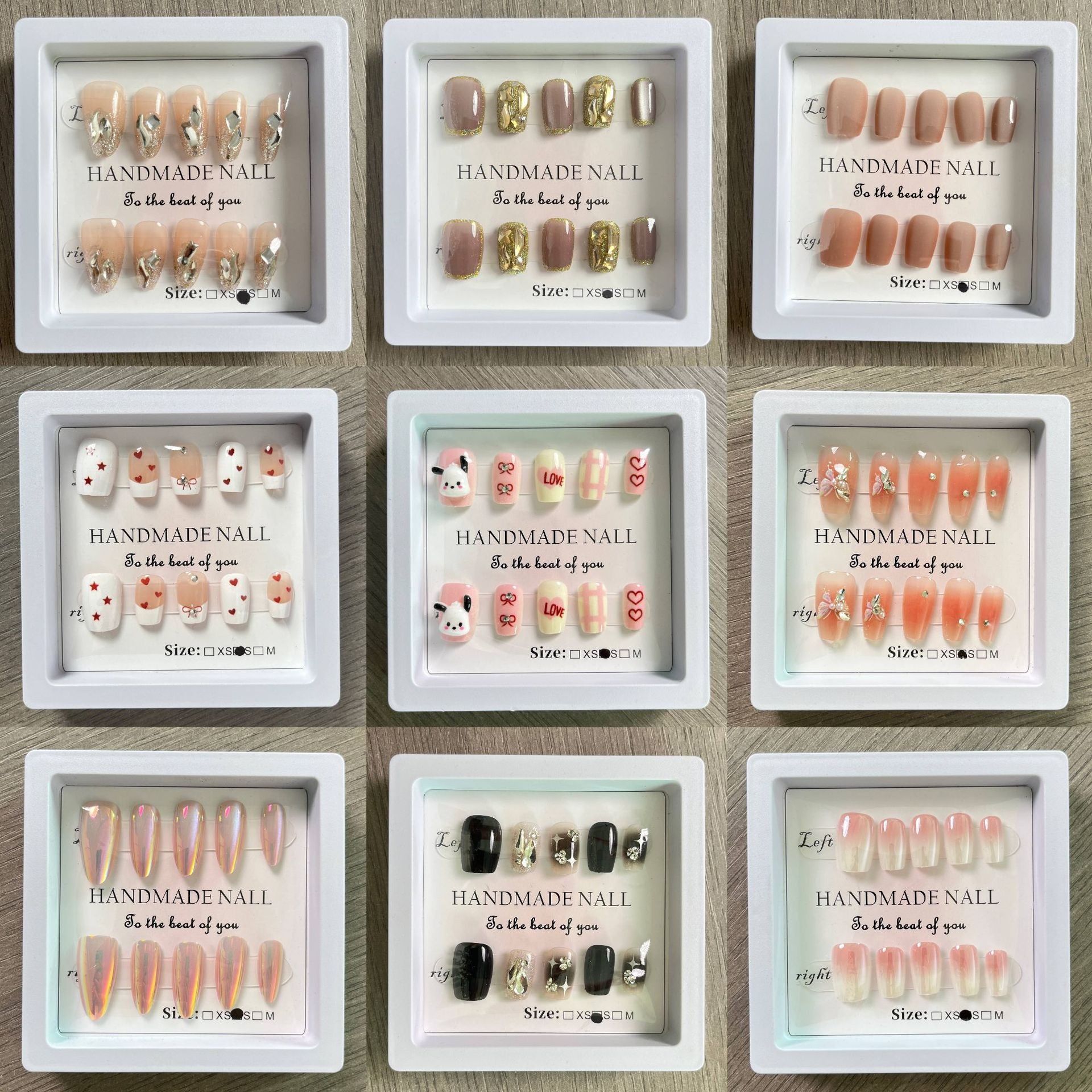 Caja Sorpresa Intercambiable: Uñas Postizas en Rosa Nude, Estilo Elegante y Atractivo