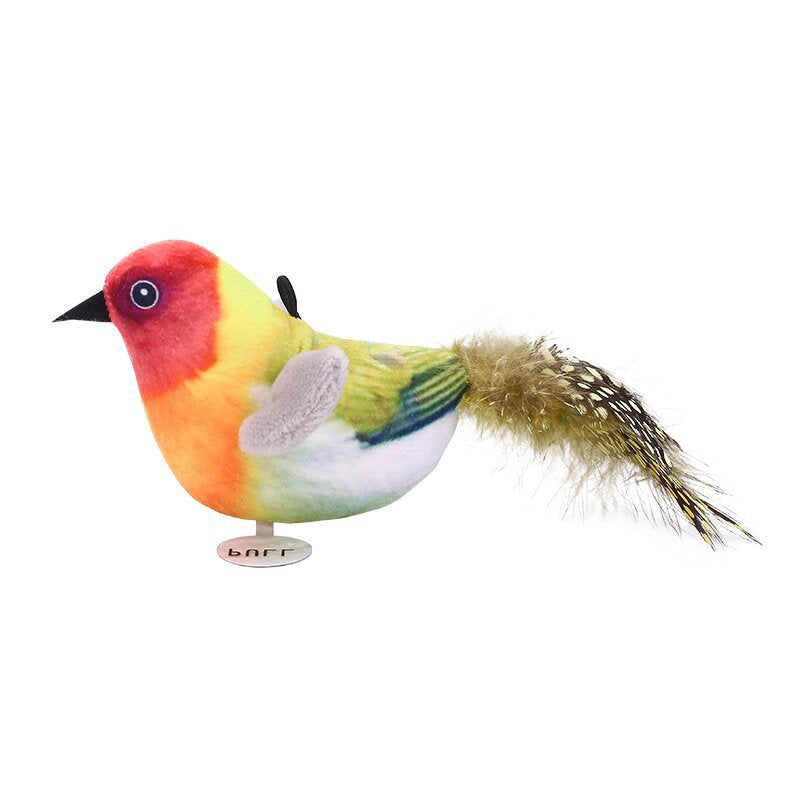 Juguete para Gato: Varita de Plumas con Sonido de Pájaro Realista