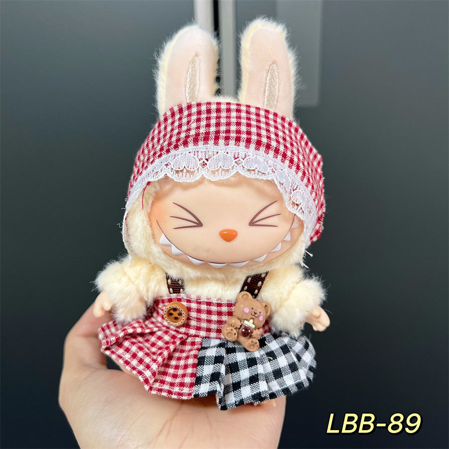 Ropa estilo Preppy Francés para Labubu de 17cm – Outfit de Muñeca de Pie o Sentada