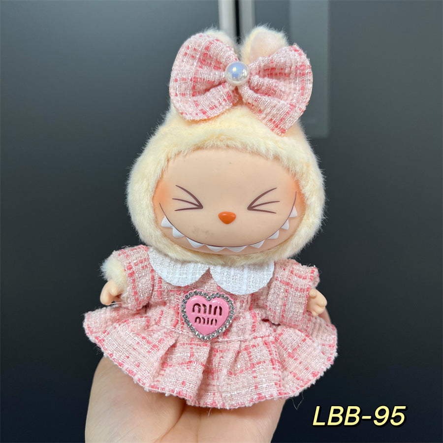 Ropa estilo Preppy Francés para Labubu de 17cm – Outfit de Muñeca de Pie o Sentada