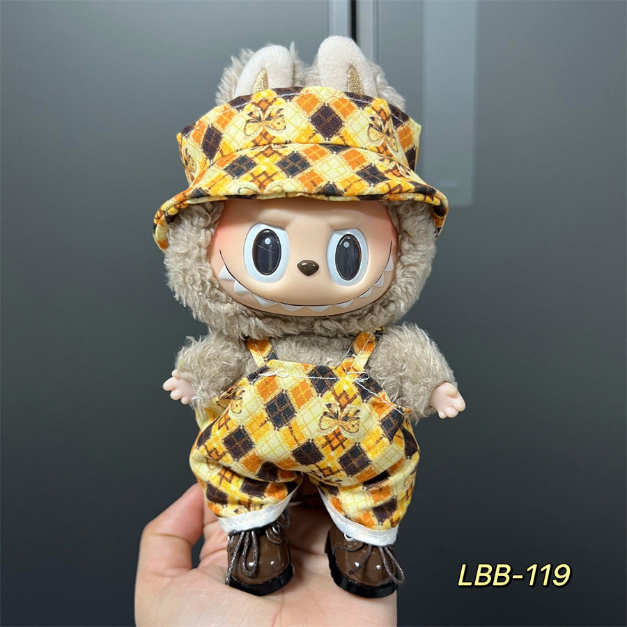 Ropa estilo Preppy Francés para Labubu de 17cm – Outfit de Muñeca de Pie o Sentada