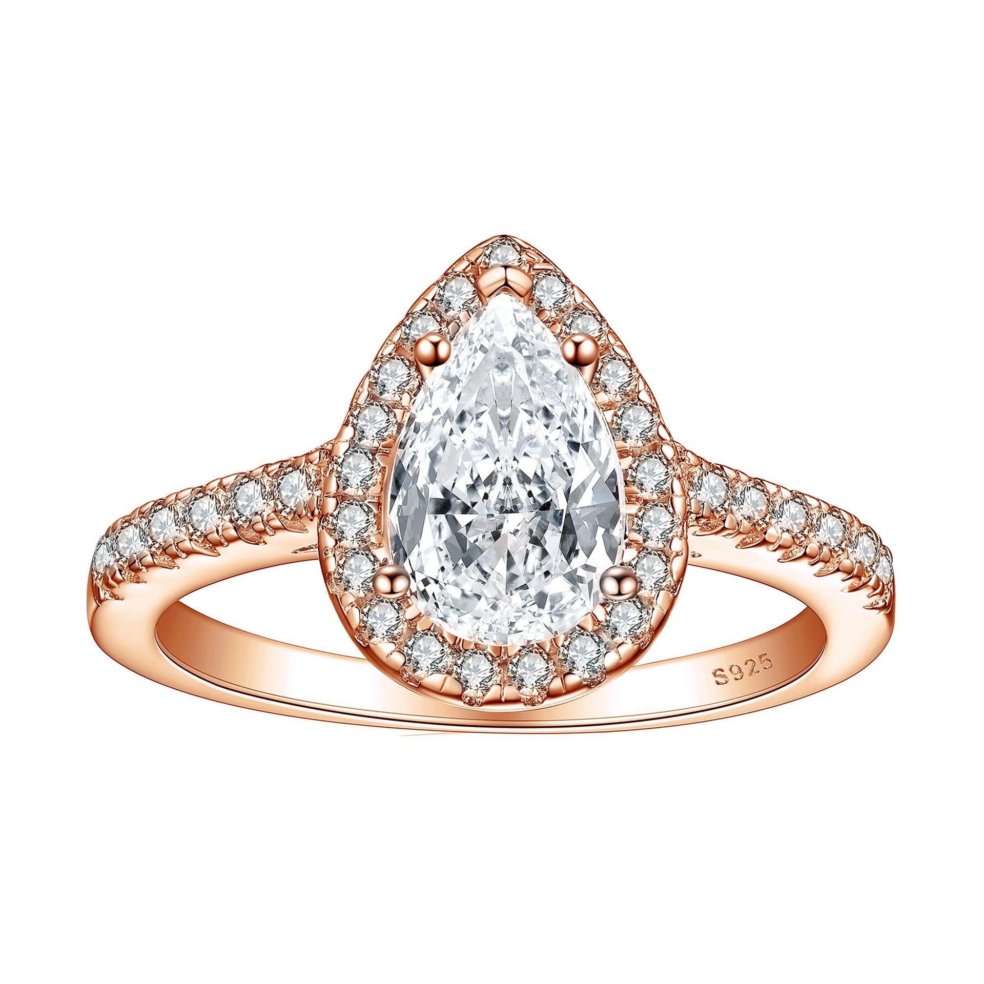 Anillo de Compromiso en Plata 925 para Mujer – Piedras Brillantes Corte Diamante
