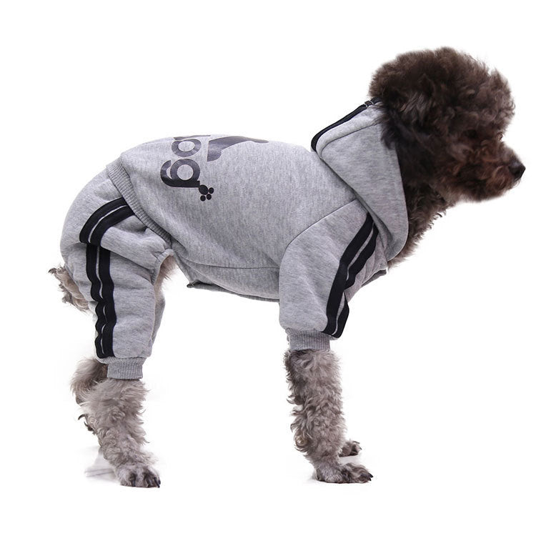 Sudadera para Perros con Capucha y Pantalón:  Ropa para Mascotas con Líneas Laterales