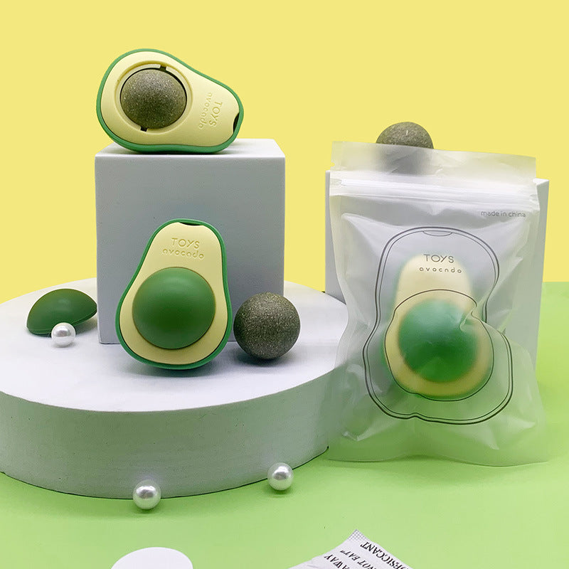 Juguete para Gatos de Hierba Gatera y Aguacate: Bola Divertida y Rotativa para Mascotas