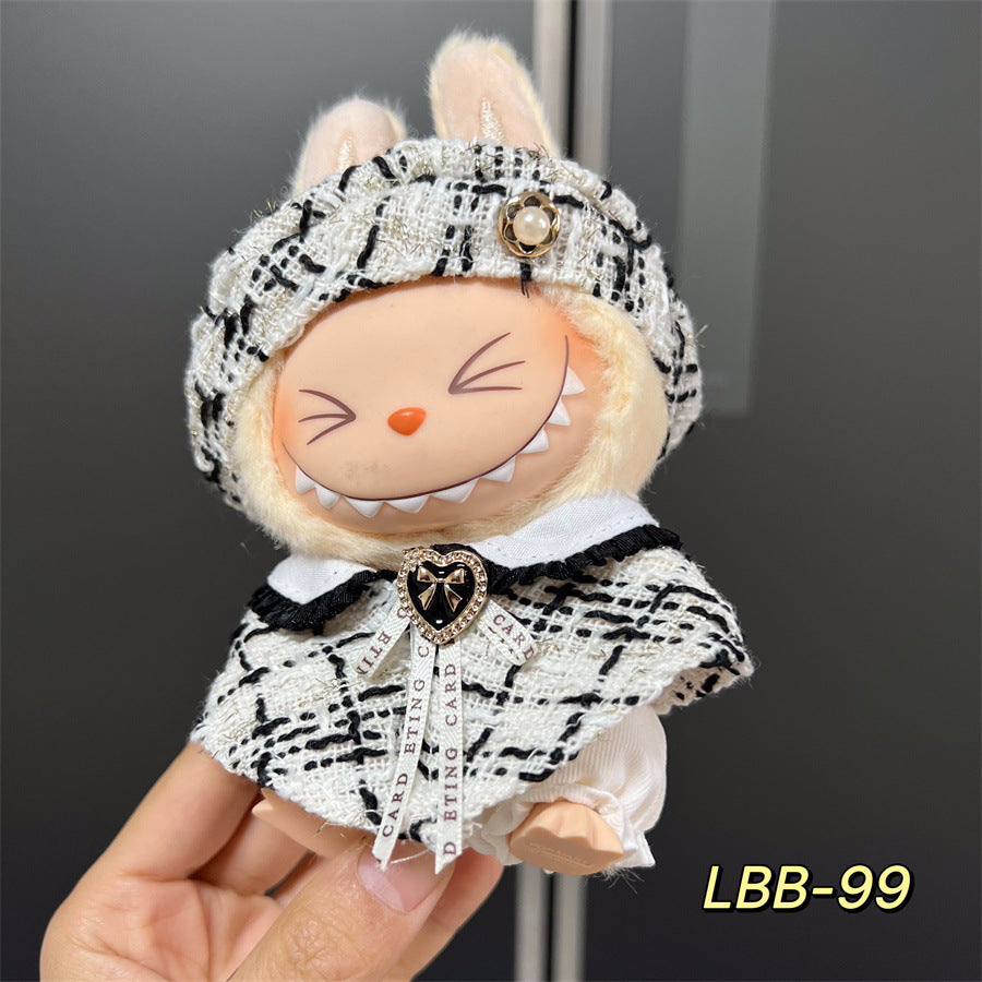 Ropa estilo Preppy Francés para Labubu de 17cm – Outfit de Muñeca de Pie o Sentada