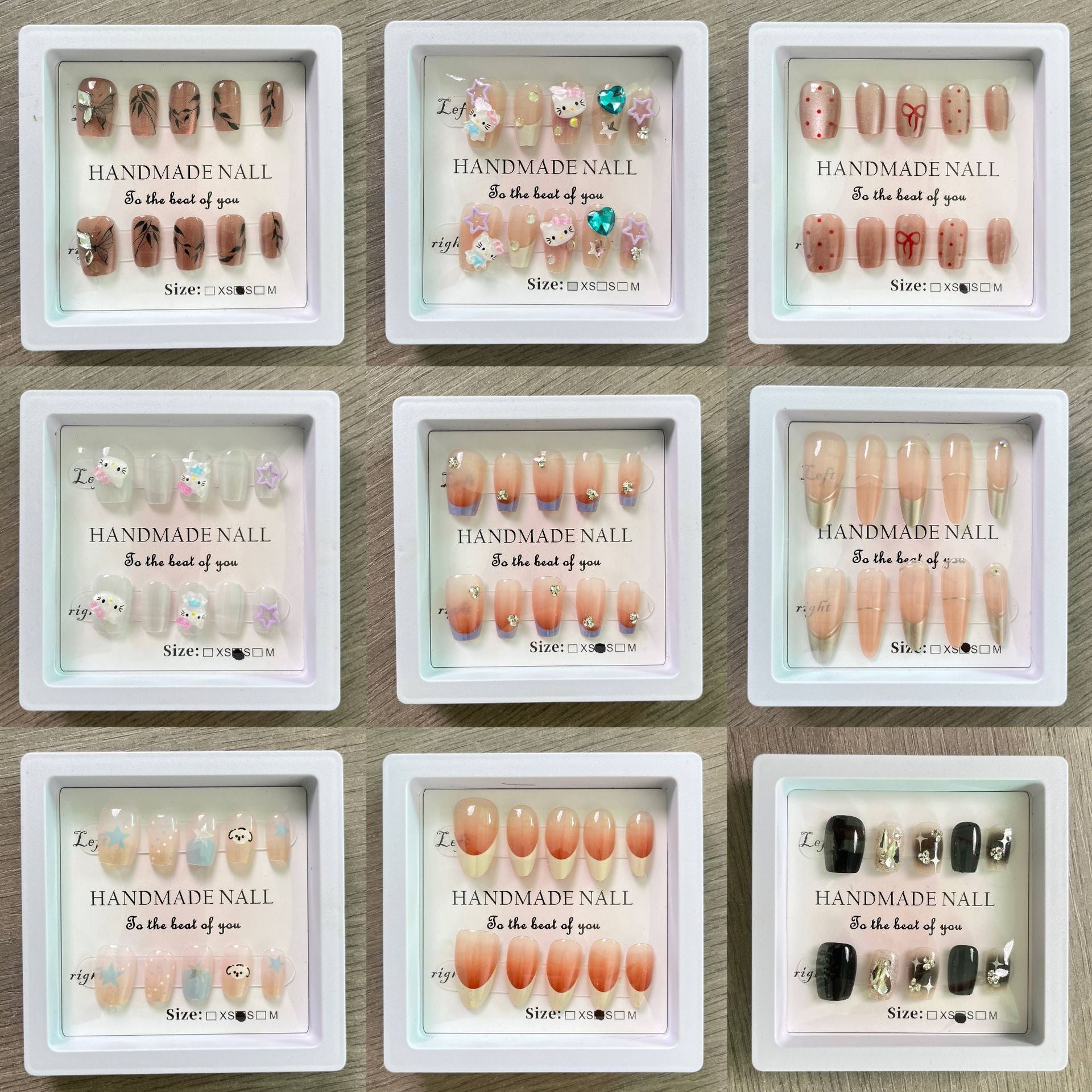 Caja Sorpresa Intercambiable: Uñas Postizas en Rosa Nude, Estilo Elegante y Atractivo