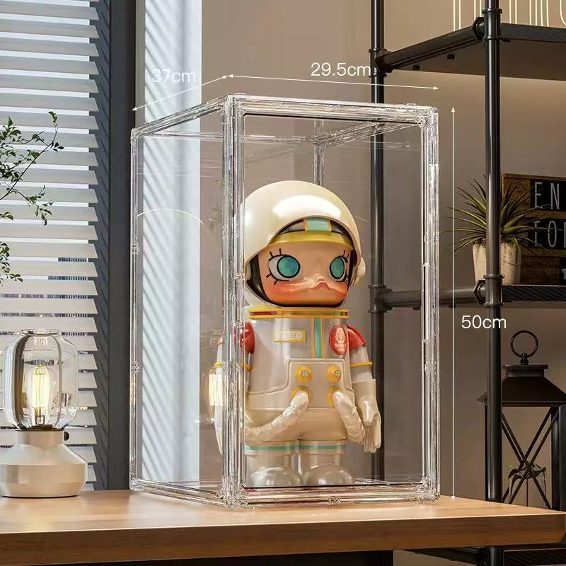 Estante de exhibición de figuras de Pop Mart: Caja de exhibición transparente.