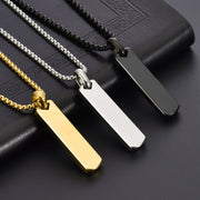 Collar de Rectángulo 3D de Acero Inoxidable: para grabado con laser