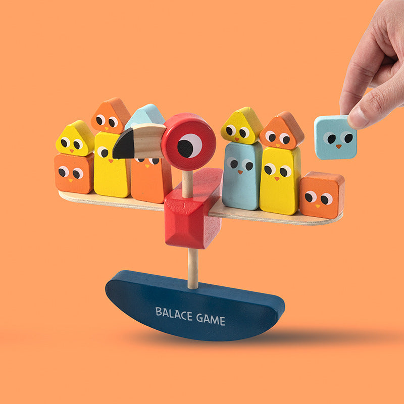 Juego de Equilibrio de flamingo : Bloques Apilables de Madera para Niños