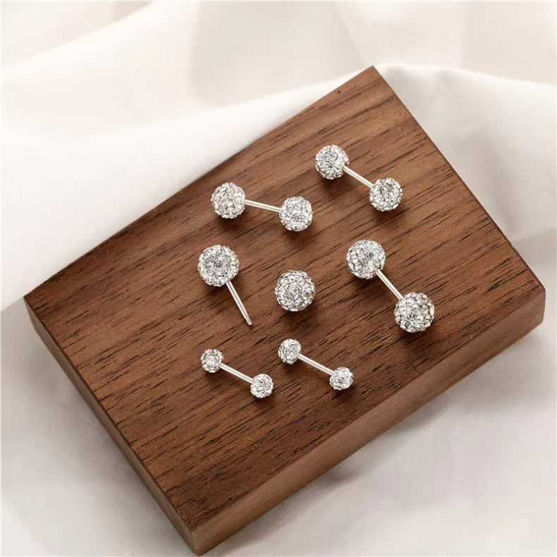 Piercing Bola de Plata con perno doble plata 925: Textura Martillada