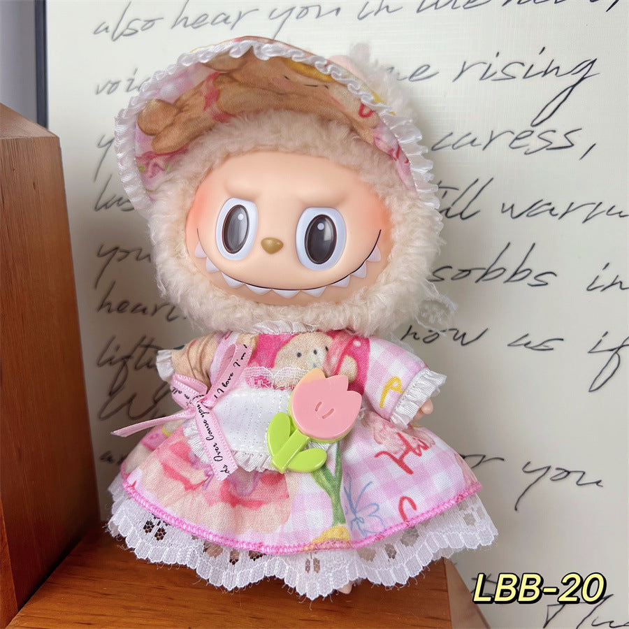 Tiny Textile: Compatible with Labubu, Clothing Set, Accessories for 17cm Dolls, Accessories for Labubu (No Doll)